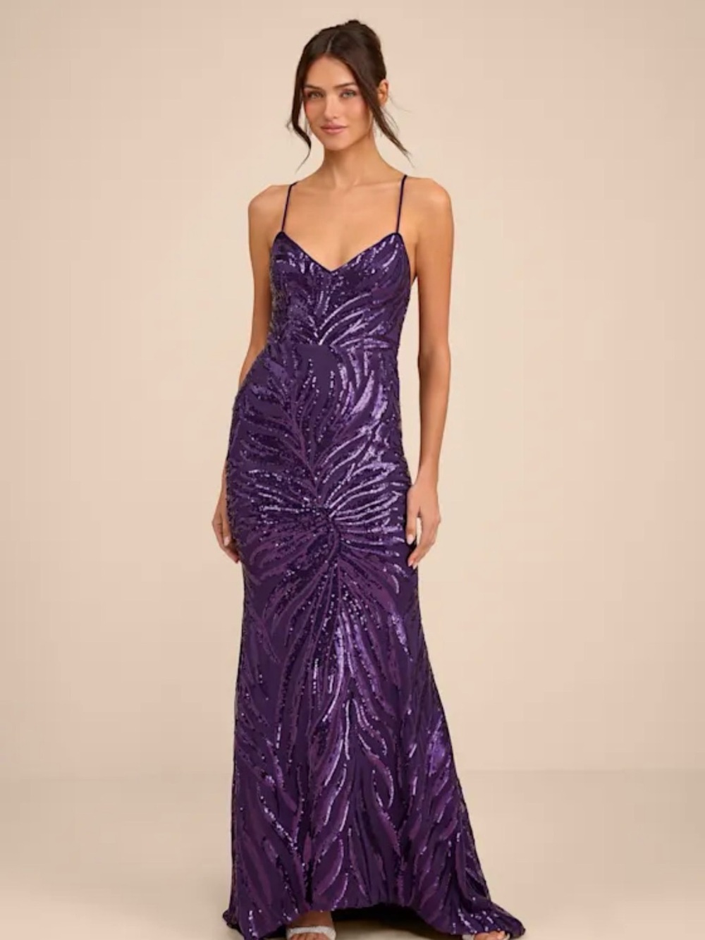 Lulu's sparkle til dawn prom dress small purple NWT